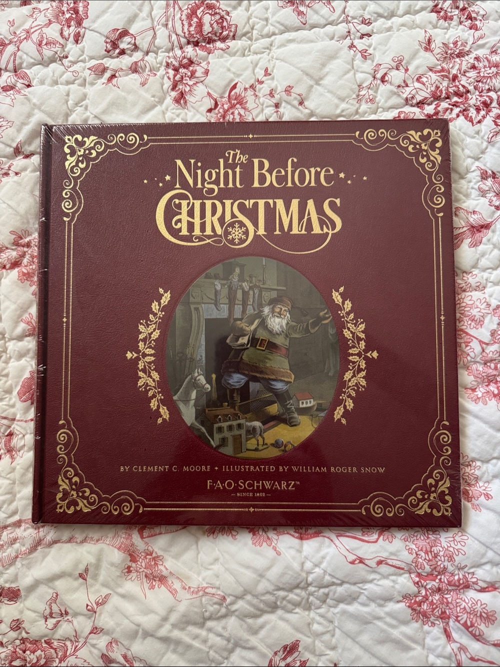 FAO Schwarz Burgundy and Gold The Night Before Christmas Hardcover